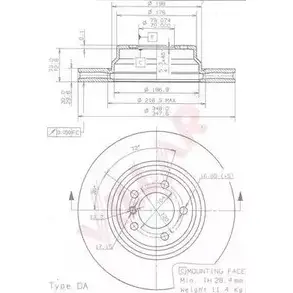 Тормозной диск VILLAR FEG FA 628.1990 N205BJ4 3103777 изображение 0