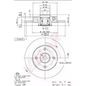 Тормозной диск VILLAR HJB5F 4 QILW 628.2135 3103894