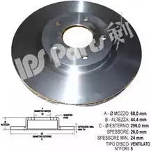 Тормозной диск IPS PARTS HKAU3Y 3106513 CP12 N1 IBT-1102 изображение 0