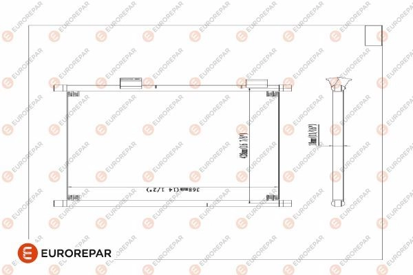 Радиатор кондиционера EUROREPAR LH4 4SW 1609636080 6FHW3U 1424886049