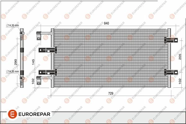 Радиатор кондиционера EUROREPAR 1424886053 J PXSU PUIT7 1609636480 изображение 0