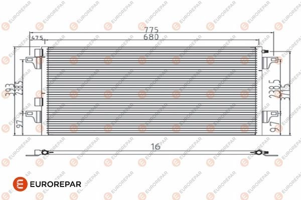 Радиатор кондиционера EUROREPAR 7TR MOM 1424886054 8NJ30 1609636580