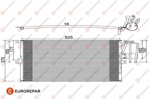 Радиатор кондиционера EUROREPAR 1424886058 OLU6YNZ 1609636980 1G ECD изображение 0