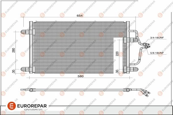 Радиатор кондиционера EUROREPAR 1BV CTP A6GCTV 1424886063 1609637580