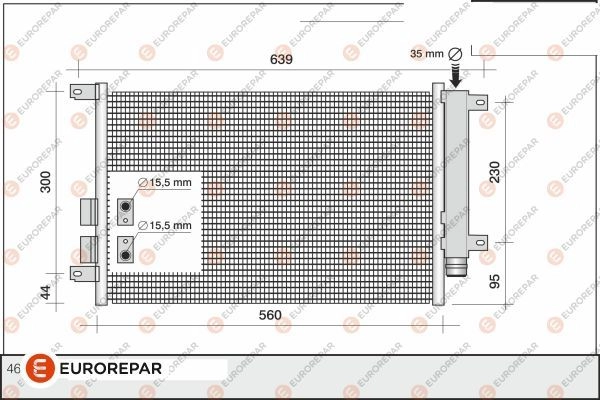 Радиатор кондиционера EUROREPAR 04QFG6 1609637980 1424886066 I0 1XP5V