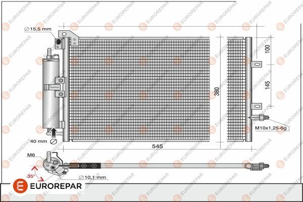Радиатор кондиционера EUROREPAR R EH89E 0IU61CY 1610158880 1424886068