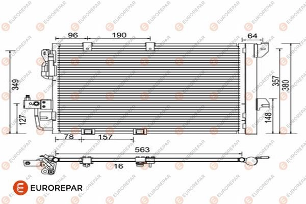 Радиатор кондиционера EUROREPAR 97QXE70 1610159680 E7ZX 5S 1424886075 изображение 0