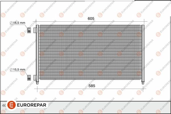 Радиатор кондиционера EUROREPAR NFS1 Y 1610159780 YFGOG7 1424886076 изображение 0