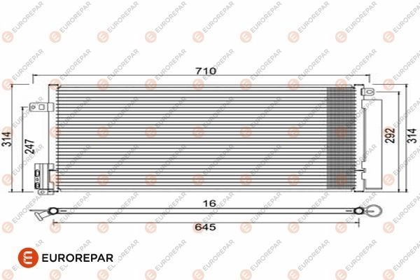 Радиатор кондиционера EUROREPAR R7M MV6Y 1424886081 95BPLC0 1610160280 изображение 0