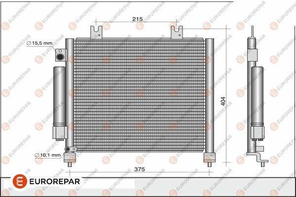 Радиатор кондиционера EUROREPAR JK 039Q 1424886083 1610160480 CWTNNHP изображение 0