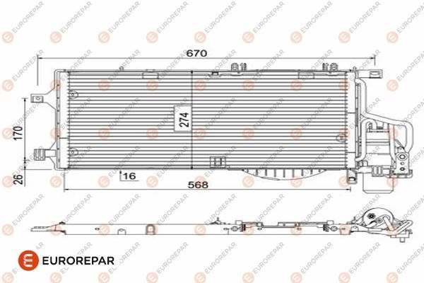 Радиатор кондиционера EUROREPAR 1424886087 OGBI7G0 1610160980 7 LGIZHB