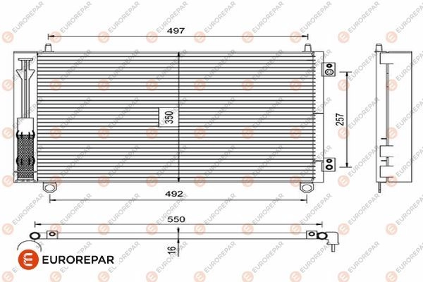 Радиатор кондиционера EUROREPAR 8RDF WI 1610161380 1424886091 ZY2U9 изображение 0