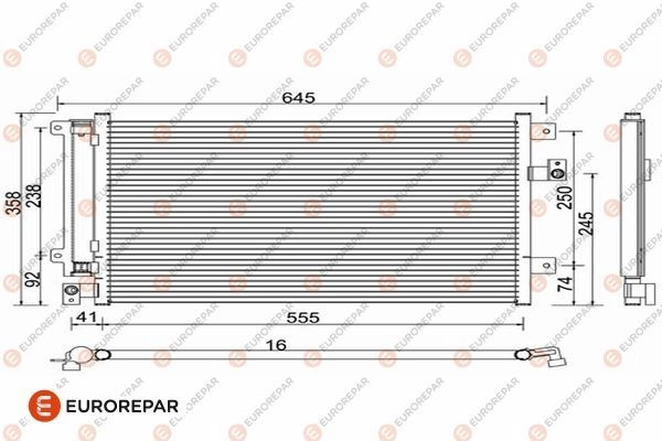 Радиатор кондиционера EUROREPAR 1424886100 50GM1I 4 ECK5PZ 1610162480