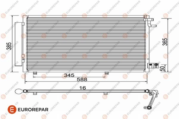 Радиатор кондиционера EUROREPAR V78JH JM 1610162880 OHZBO8 1424886103