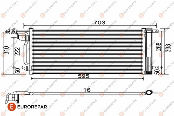 Радиатор кондиционера EUROREPAR 1618099680 03V SEE 1751B 1424886111