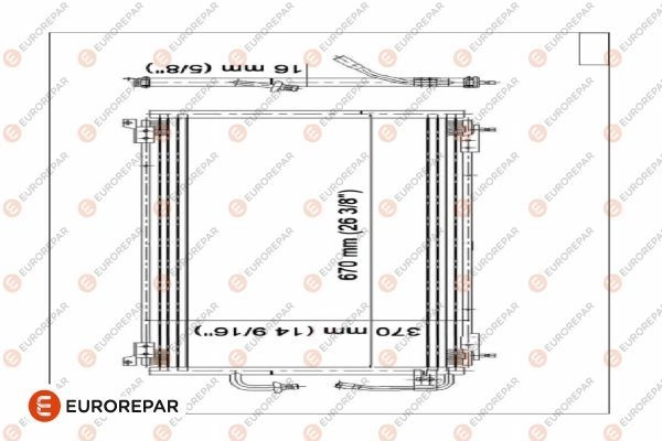 Радиатор кондиционера EUROREPAR E163299 1424886169 ECQHJ 5NJK 7