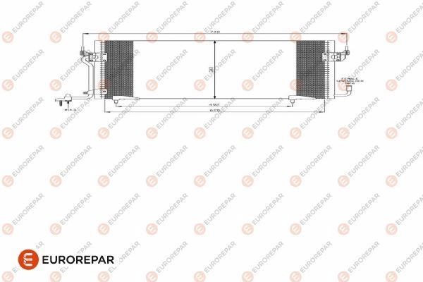 Радиатор кондиционера EUROREPAR E163304 1424886170 LR D3S P77MWTV