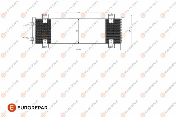 Радиатор кондиционера EUROREPAR E163368 1424886178 I90INLS C6C TL