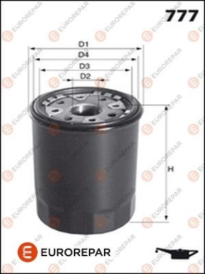 Масляный фильтр EUROREPAR I U7MXUP 1616174880 H443L 1424860703