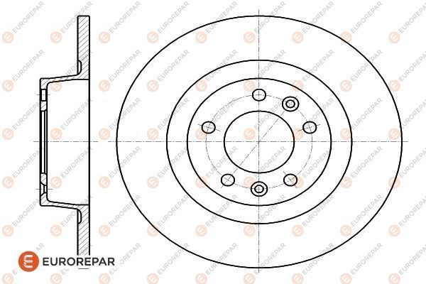 Тормозной диск EUROREPAR 1424984452 95UR 7OR 1618862480 BJO9W изображение 0