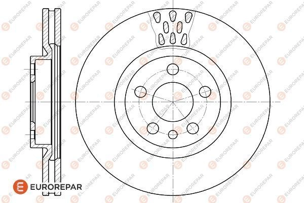 Тормозной диск EUROREPAR FXZ43UA 1424984463 1618863580 EJL594 U изображение 1