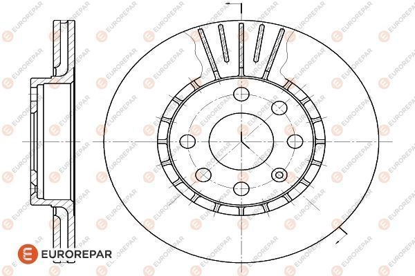 Тормозной диск EUROREPAR NCK6F 1618883980 1424984666 L C9B2 изображение 0
