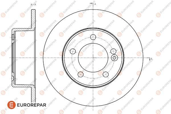 Тормозной диск EUROREPAR 1618885980 W0MPS9 1424984686 PT T9H изображение 0