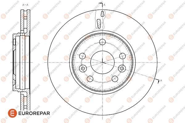 Тормозной диск EUROREPAR O1 4IBH 1424984782 1622808280 8ZQKU80 изображение 1