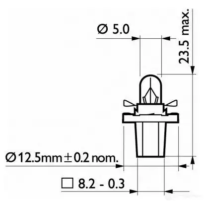 Лампа панели приборов PHILIPS GOC 40588330 Bax 8,5d/2 black 835408 12598B2 изображение 2