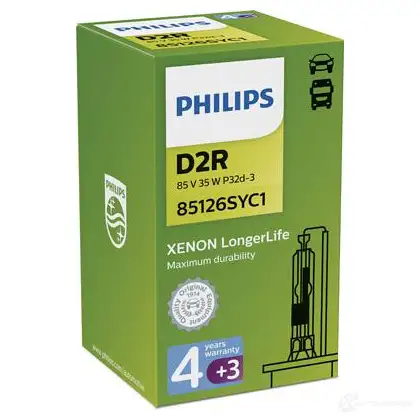 Лампа ксеноновая D2R XENON LONGERLIFE P32D-3 35 Вт 85 В PHILIPS GOC 37252633 D2R 1193697077 85126SYC1 изображение 1