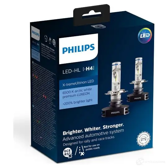 Лампа светодиодная H4 X-TREMEULTINON LED 23/24 Вт 12 В 6200K PHILIPS 12901HPX2 1439693132 PS7 11 - Изображение 1