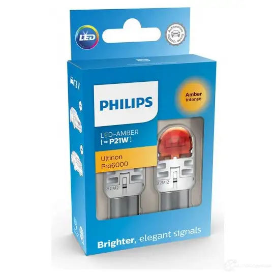 Лампа светодиодная P21W ULTINON PRO6000 12 В PHILIPS D RZQ92 11498AU60X2 1439692334 - Изображение 1