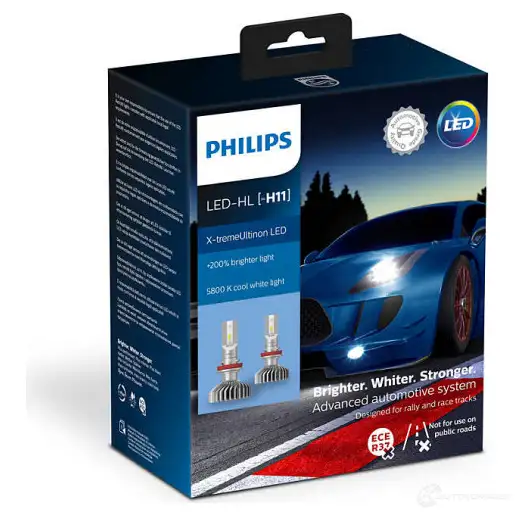 Лампа светодиодная H11 X-TREMEULTINON LED GEN2 22 Вт 12 В 5800K PHILIPS 1439693136 78 QK0 11362XUX2 - Изображение 1