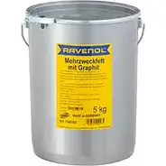 Смазка пластичная водостойкая универсальная Mehrzweckfett mit Graphit, 5 л RAVENOL CECD M3 1340102-005-03-000 3130469 2LC6ID