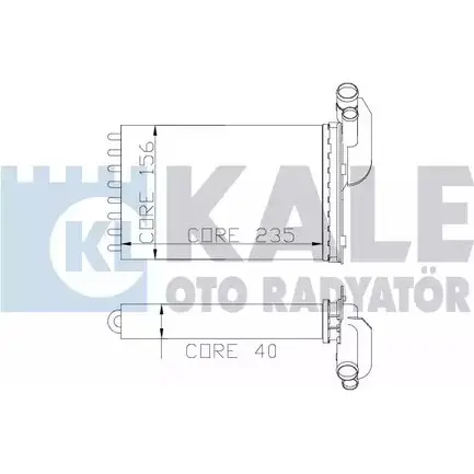 Радиатор печки, теплообменник KALE OTO RADYATOR 110000 S 0QQ8E 3138645 EKRSO изображение 0