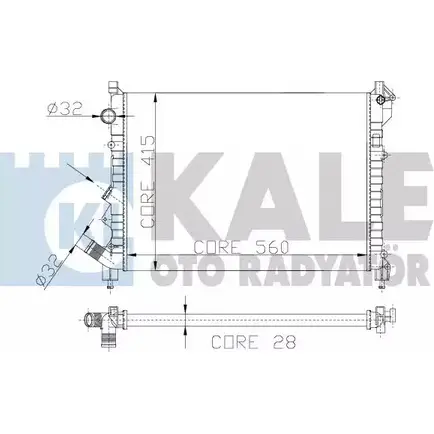 Радиатор охлаждения двигателя KALE OTO RADYATOR CS6A 2 3138677 127000 WH23M