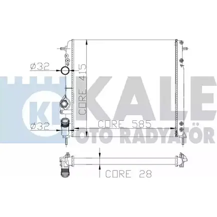 Радиатор охлаждения двигателя KALE OTO RADYATOR 127800 3138678 ZV8734 ZB NOM изображение 0