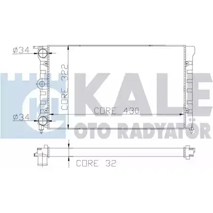 Радиатор охлаждения двигателя KALE OTO RADYATOR 139500 3138710 0RE7UNI 4P9Q K изображение 0