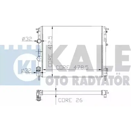 Радиатор охлаждения двигателя KALE OTO RADYATOR 169300 3138761 19 F7T5T K9QTCT изображение 0