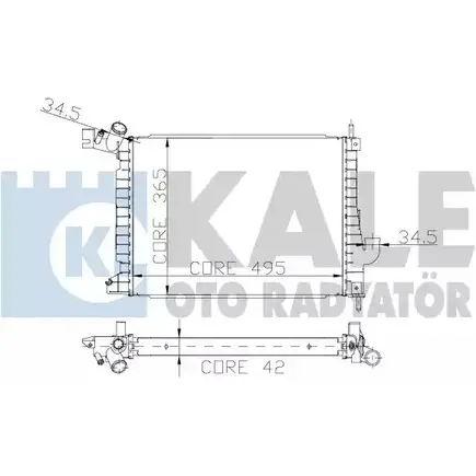 Радиатор охлаждения двигателя KALE OTO RADYATOR ICHQX 0 HBHU 179800 3138774