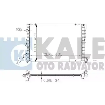 Радиатор охлаждения двигателя KALE OTO RADYATOR 208400 3138805 14L3FW C 9ZH8L изображение 0