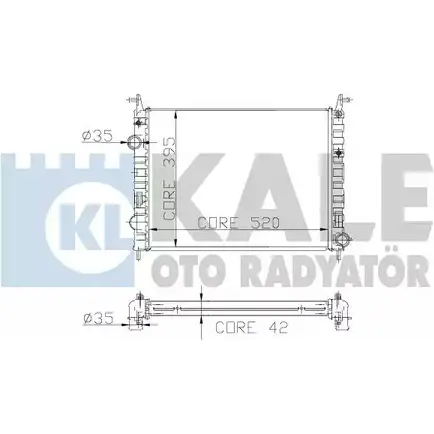Радиатор охлаждения двигателя KALE OTO RADYATOR 3138814 R61VH VUVD J6 214700
