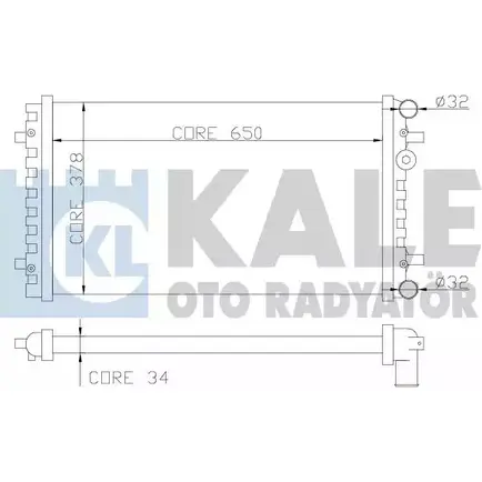 Радиатор охлаждения двигателя KALE OTO RADYATOR 3139334 348500 NJ1XH 0NLDS DN изображение 0