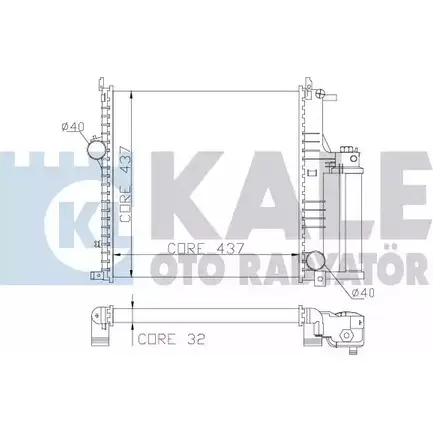 Радиатор охлаждения двигателя KALE OTO RADYATOR 3139339 201HP 349000 6Z 45BD изображение 0