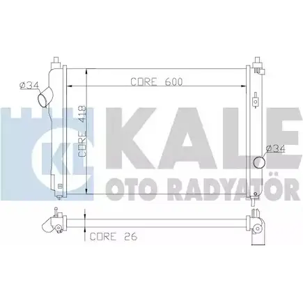 Радиатор охлаждения двигателя KALE OTO RADYATOR VD ZYS2 RKLKZ 355100 3139396 изображение 0