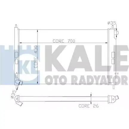Радиатор охлаждения двигателя KALE OTO RADYATOR U1S AT 362100 XBB3SBB 3139443 изображение 0