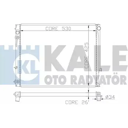 Радиатор охлаждения двигателя KALE OTO RADYATOR C V83P 363600 F73N4K 3139455 изображение 0