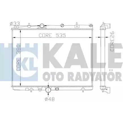 Радиатор охлаждения двигателя KALE OTO RADYATOR YEH44J 364500 3139458 F02KOZ X изображение 0
