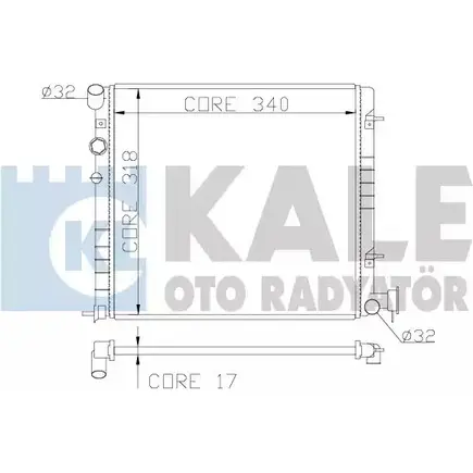 Радиатор охлаждения двигателя KALE OTO RADYATOR 372500 WC74R7 O 3139523 8WLFOF4 изображение 0