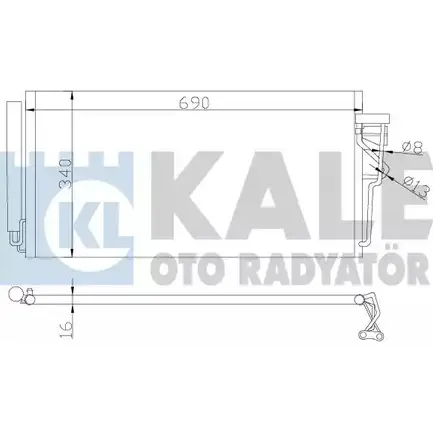 Радиатор кондиционера KALE OTO RADYATOR 3139615 387300 U44 31N7 G414L4 изображение 0